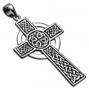 Large Celtic Cross Silver Pendant, pn144